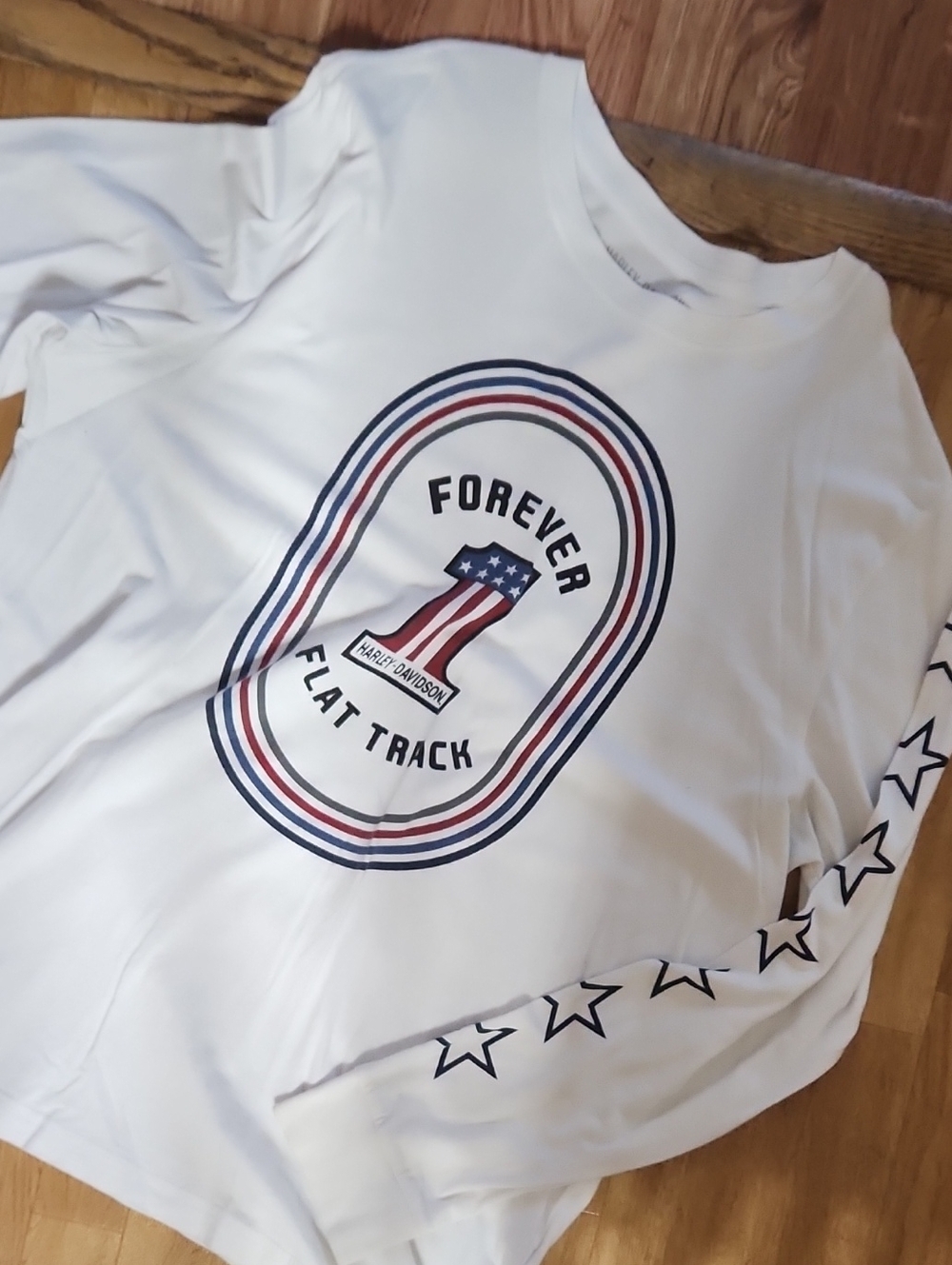 Harley-Davidson  'Forever Flat Track' White Long-Sleeve Tee